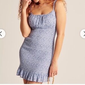 Abercrombie Blue Printed Smocked Mini Dress